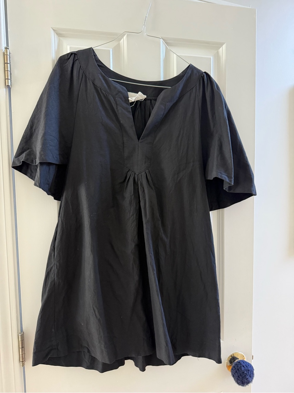 Pomander Place Black Flutter Sleeve Mini Dress